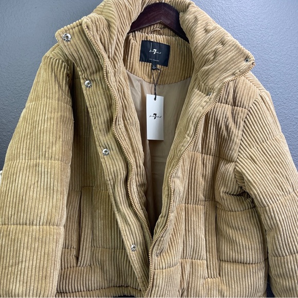 COPY - 7 for all mankind corduroy puffer brown jacket winter brown - Picture 10 of 11